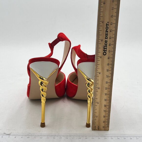 YDN Womens Wedding Comfortable Buckle Dress Suede Pointed Toe Backstrap Stiletto - Picture 4 of 7